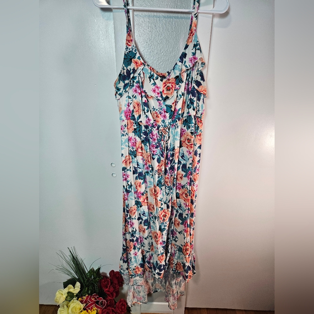Torrid Floral Ruffle Maxi Dress Size 2
